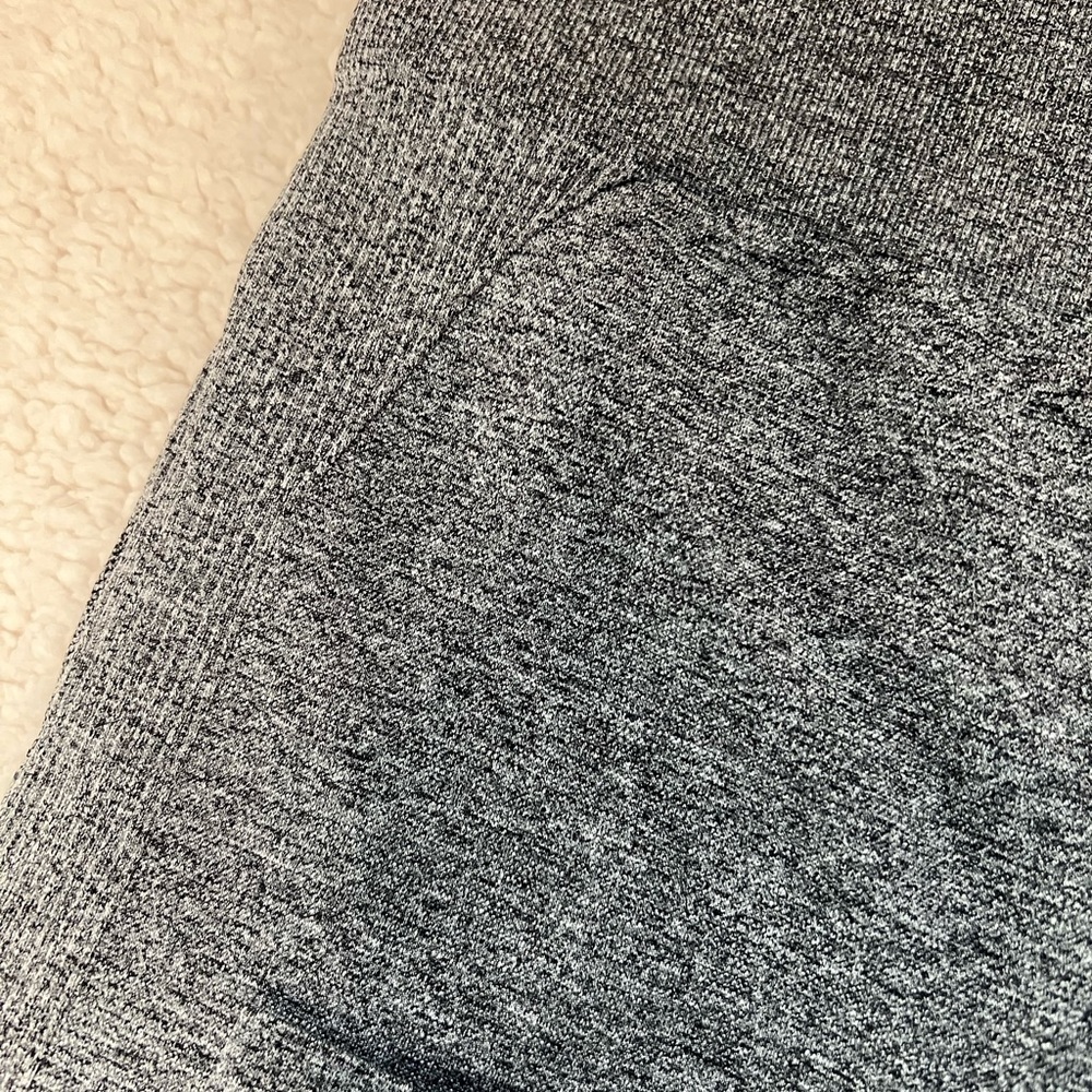 Leggings workout yoga heathered gray banded waist active wear NWOT - Picture 6 of 8